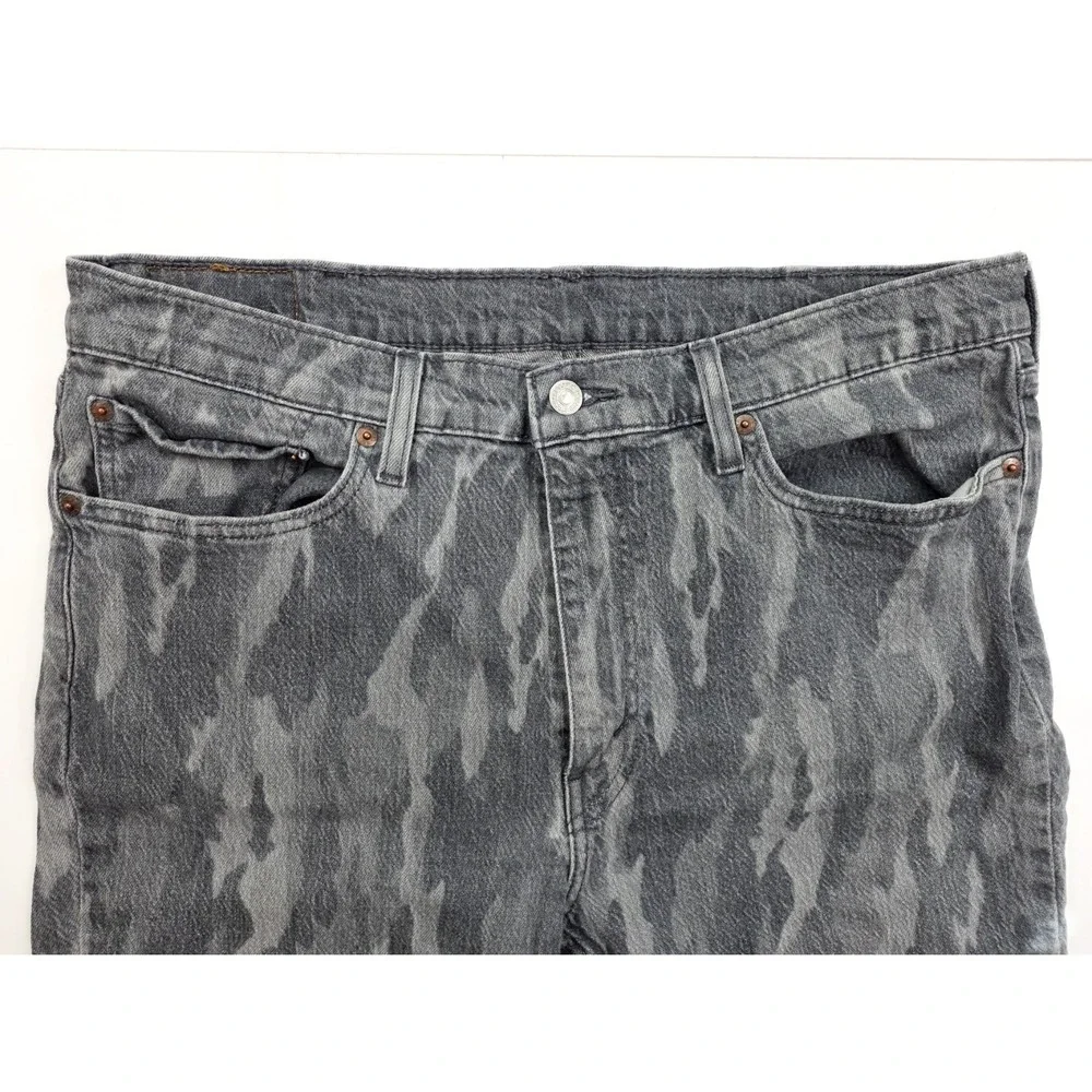 Levi's 511‎ Slim Fit Slate Gray Camo Tapered Leg Jeans Men's Size 36x27 Altered